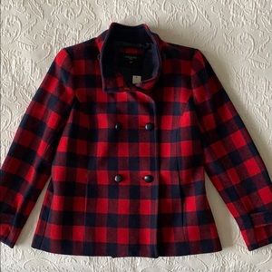 Red Flannel Pea Coat